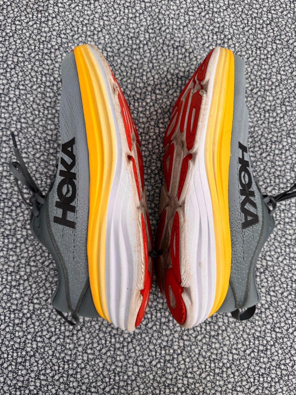 Hoka Bondi 8 Mens Running Shoes Goblin Blue Yellow Gray Max Cushion Size 11.5 D - Picture 3 of 12